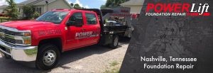 Transporting truck for residential foundation repair in Nashville, TN