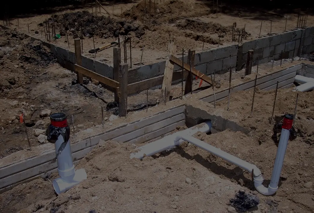 a house foundation under construction a house foundation under construction