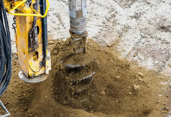 drilling machine on soil and slab for foundation construction project drilling machine on soil and slab for foundation construction project