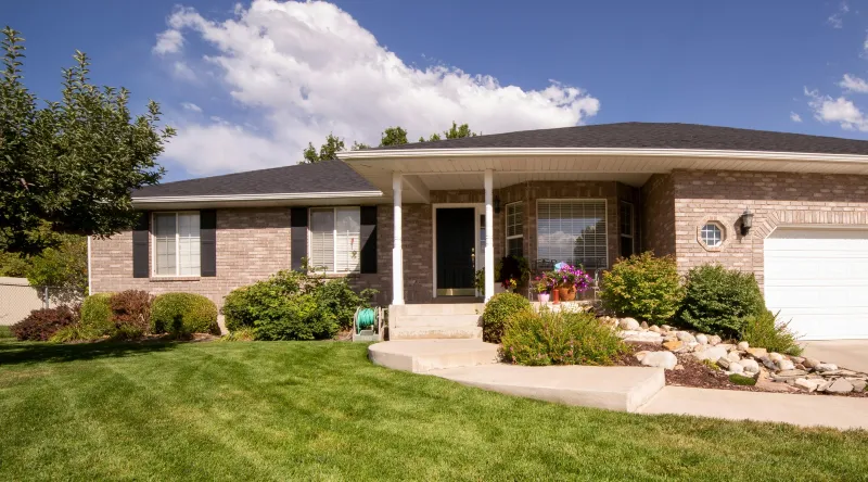 A house with plants in the front yard A house with plants in the front yard