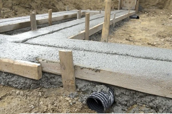 foundation, stem wall components, concrete footings