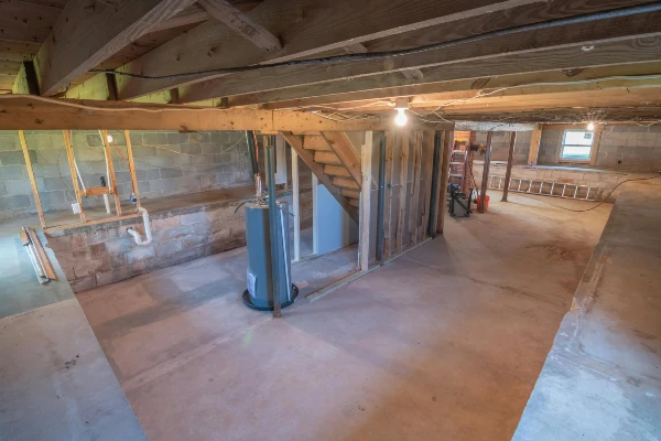 Basement with sump pump Basement with sump pump
