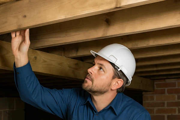 Foundation inspection in crawl space after seismic activity Foundation inspection in crawl space after seismic activity