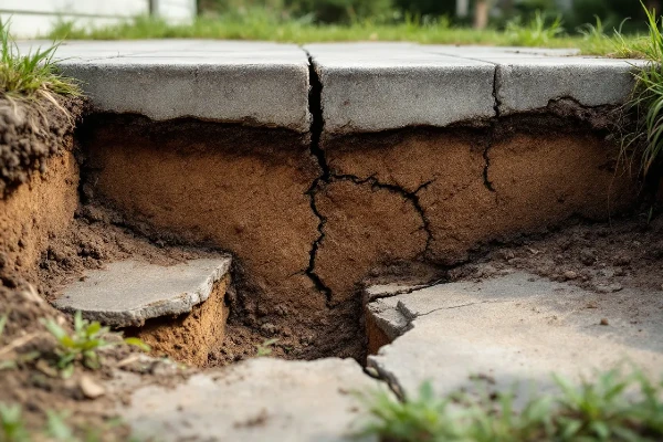 home’s foundation showing visible cracks and signs of foundation movement home's foundation showing visible cracks and signs of foundation movement