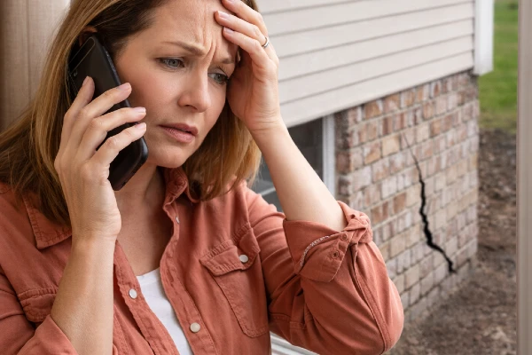 woman home foundation repair service woman home foundation repair service